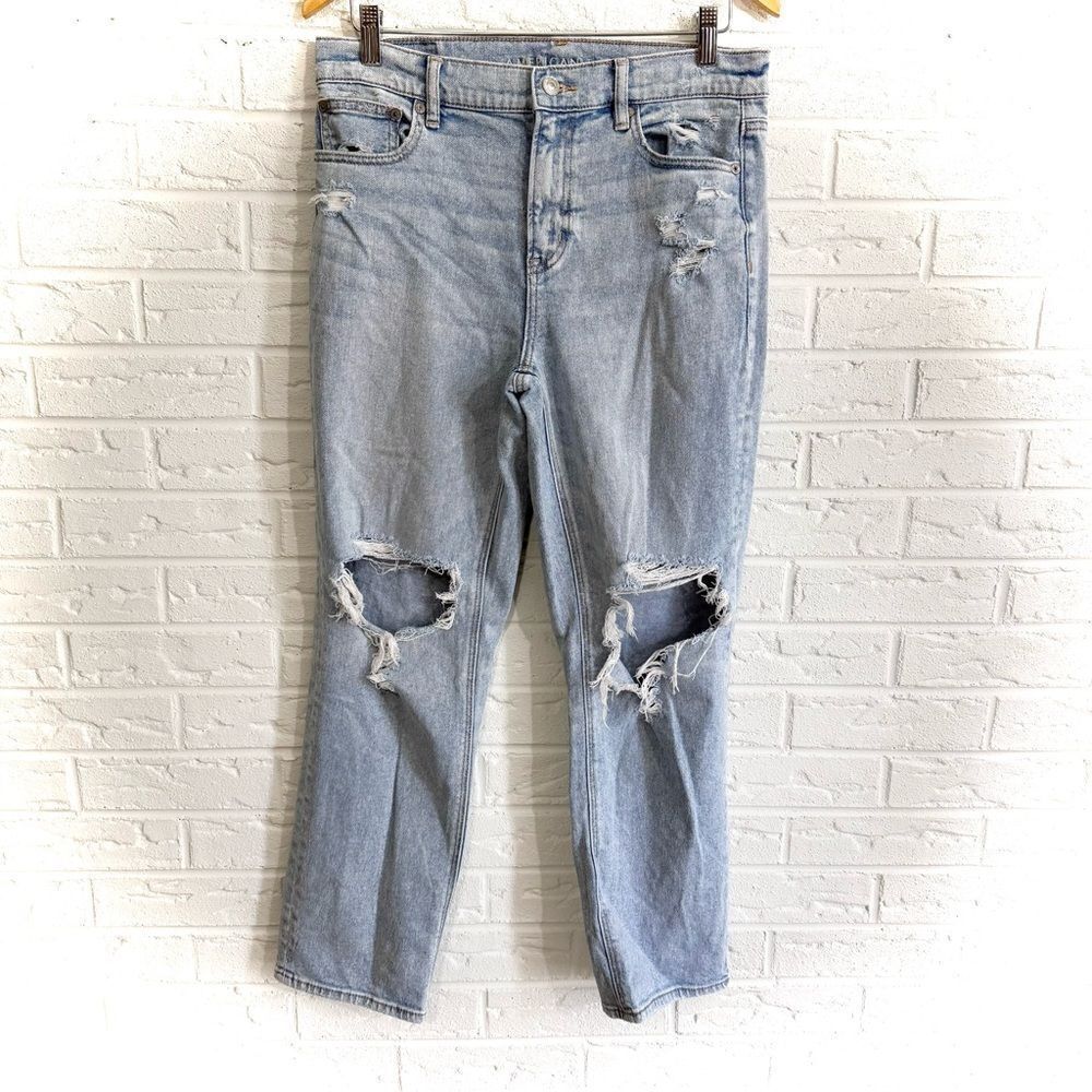 American Eagle Super High Rise Ankle Straight Jeans Size 8